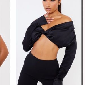 off the shoulder too long sleeve